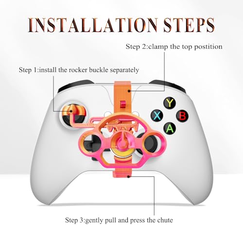 Image of FLYINTOYS Mini Racing Steering Wheel for XB One Series X /S Game Controller,Racing Games Controller Steering Wheel Attachment (Reddish gold)