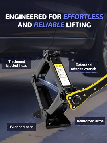 Image of Spare Tire Jack Kit Compatible with 1999-2019 Silverado Tahoe Avalanche 2002-2018 Escalade, Scissor Jack 2.5 Ton Heavy Duty Lifting Jack & Spare Tire Lug Wrench Tool Kit Replacement Tire Repair Tool