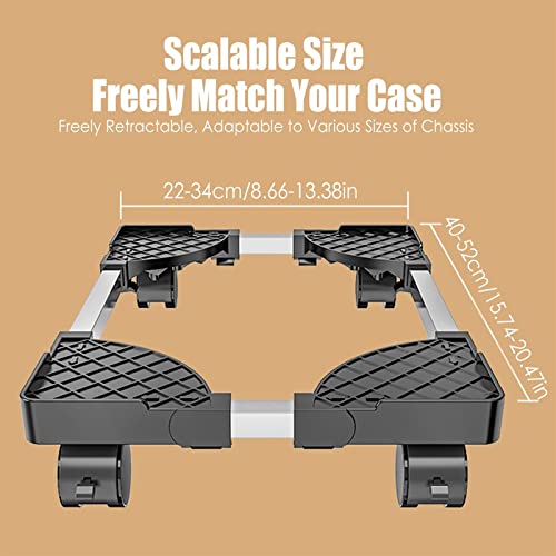 Soporte Ajustable para Torre de PC con Ruedas, para Monitor y CPU, Móvil, Negro miniatura 2