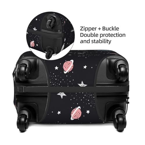 Spandex Travel Luggage Cover Printed Space Galaxy Double-Sided Suitcase Protector Bag,Dust-Proof Cratch-Resistant Durable Baggage Covers For Kid Adult,Large4