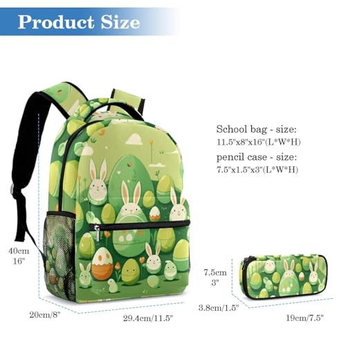 Sac à dos de grande capacité ensemble de cartables 2 pièces vert multicolore - 2