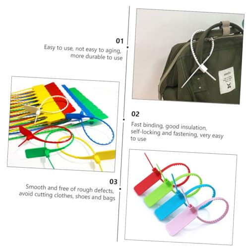 100 Pezzi sigillo antimanomissione plastica Adesivi numerici etichette di sicurezza etichetta bagaglio stretto a prova di manomissione pp Colore Casuale