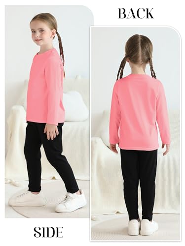 Resinta 6 Pack Cotton Girls Long Sleeve Shirts Toddlers Cotton Long Sleeve Tees Basic Crewneck Tops for Girls Daily Wear4