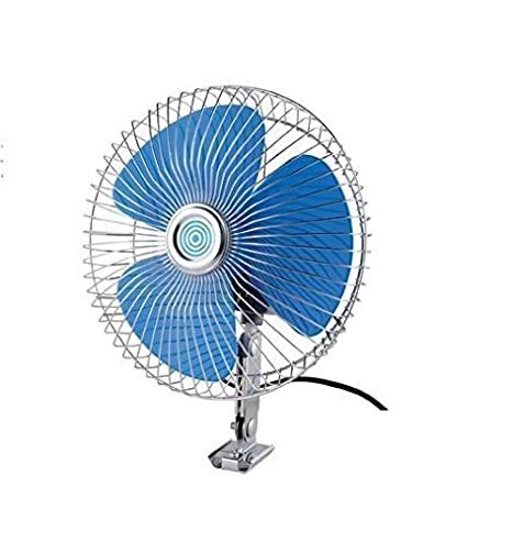 ERH India P-15 Auto Rotate Car Fan 6 Inch 12V DC for Universal car – Trucks, Farm Tractors, Auto (Blue)