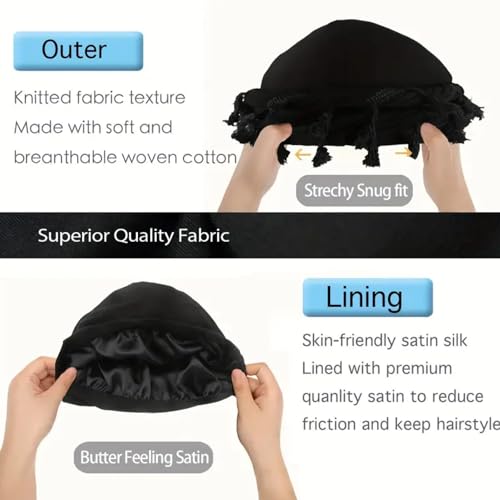 Gturytr Turban for Men Vintage Twist Head Wraps Durag Satin Lined Halo Turban for Women Modal and Satin Scarf Tie4