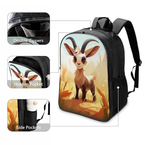 Mochila escolar de cabra 3D de 40cm para evitar dolor de espalda infantil 3