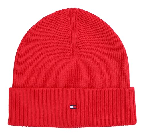 Bonnet tricoté en coton cachemire Tommy Hilfiger, le luxe d'une maille douce et élégante rouge
