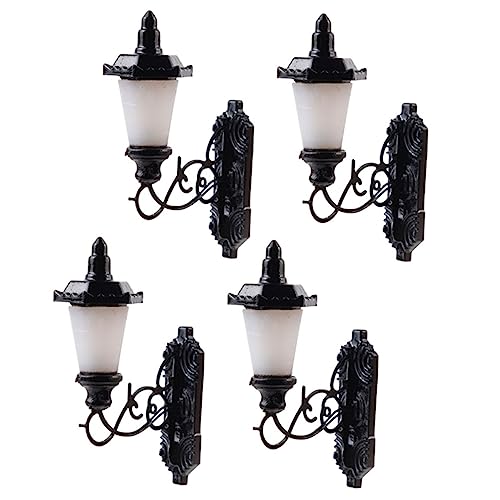 NUOBESTY 4Pcs Miniature LED Wall Lamps Tiny Decorative Lights for Sand Table and Micro Landscape Models Warm Glow Accent for Mini House Decoration