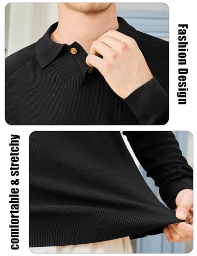 Camisetas Polo de manga larga para hombre, tejido suave y antipelusa, estilo casual y deportivo miniatura 6