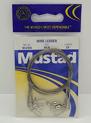 Mustad Wire Leader 45lb Test 24 pulgadas 3 unidades miniatura 1