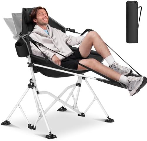 VIVOHOME Hammock Camping Chair with Removable Footrest, Portable ...