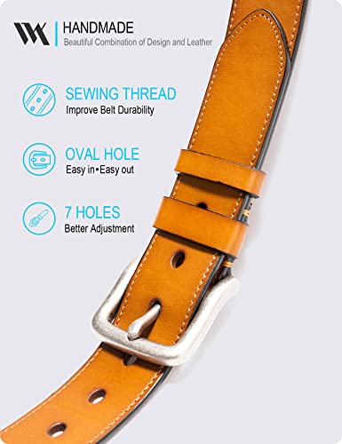 Image of WOLFANT Full Grain Leather Belt for Men,1.5 inch Italian Real Solid Leather | All-Day Comfy Durable Leather Belt for Casual, Work and Daily Wear