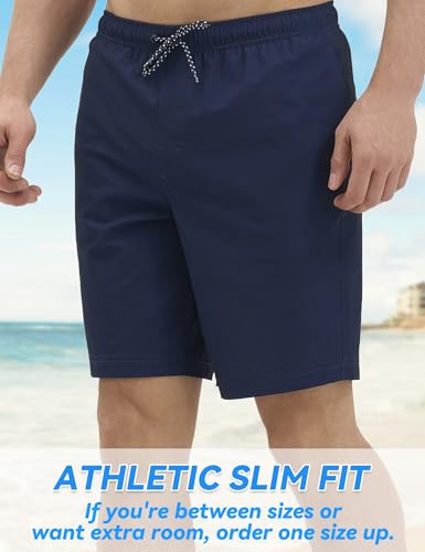 Mens Swim Trunks with Compression Liner 8 inch Quick-Dry Lightweight 2 in 1 Board Shorts 4-Way Stretch UPF 50+2