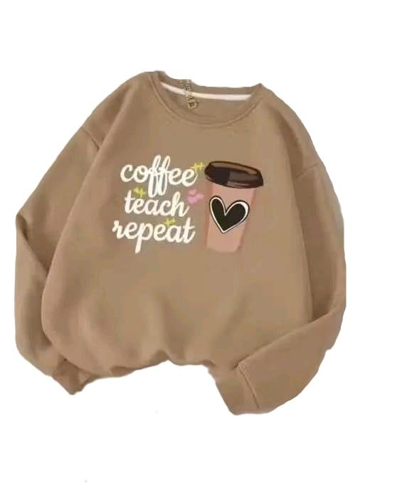 Women Sweatshirt Soft Comfortable Fabric Relaxed Fit Perfect for Casual Indoor and Outdoor Use Beige XL-image-19