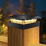 Peasur 4x4 Solar Post Cap Lights Outdoor with 3 Modes, LED Post Light Solar Powered Waterproof, Wood/Vinyl Fence Posts Lights for Deck Railing Mailbox