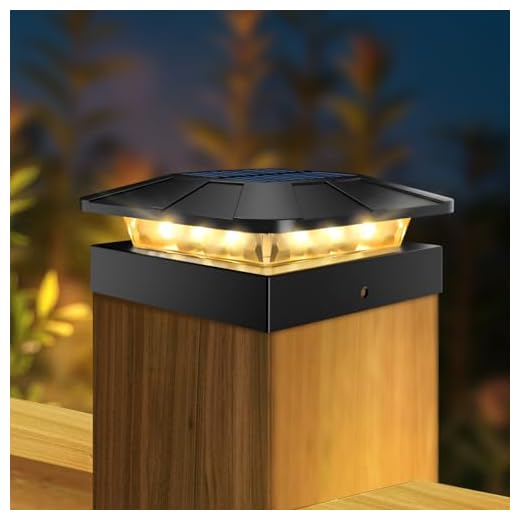 Peasur 4x4in Solar Post Cap Lights Outdoor with 3 Modes, LED Post Light Solar Powered Waterproof, Wood/Vinyl Fence Posts Lights for Deck Railing Mailbox