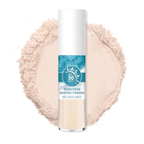 Mineral Sunscreen Brush Setting Powder SPF 50+,Oil Control Setting Powder Sunscreen for Face Natural Matte Translucent Brush On Sunscreens Lightweight Face Powders Concealer Makeup
