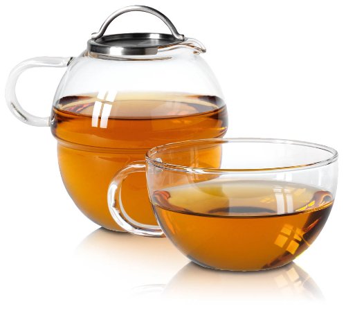 Tazza di vetro con bricco – T di 4 – 1 tazza 0,3l, Bricco 0,65L Set