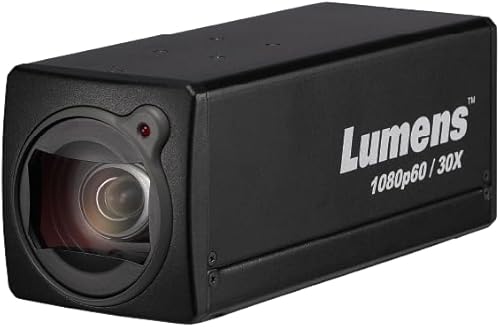 Lumens BC-602 30x Zoom 1080p IP Box Cámara; Cámara HD profesional; Video de triple transmisión; Alimentación a través de Ethernet; Transmisión