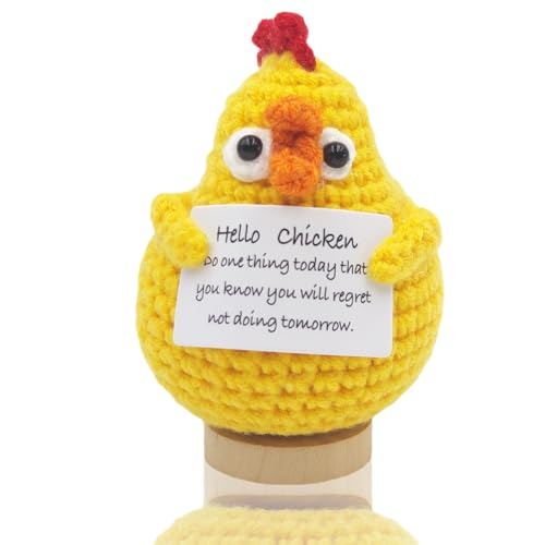 Handmade Mini Funny Positive Emotional Support Pickle, Cute Stuff Funny Knitted Wool Handwoven Ornaments Crochet Birthday Gifts Under 10 Dollars for Women Coworkers Friend Family