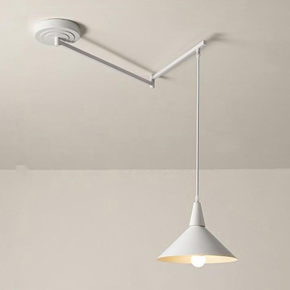 LYOUAE Mid Century Wrought Iron Hanging Light Nordic Conical Pendant Light