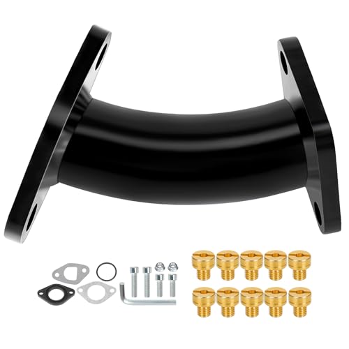 CILOYU Curved Intake Manifold Main Jets Kit Replacement for Predator 196cc 212 224cc Engine Parts Coleman Mini bike BT200X CT200U-EX Baja Warrior MB200 GX160 GX200 Engine