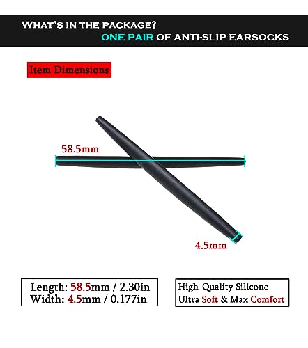 Replacement Earsocks Rubber for Oakley Square Whisker/Whisker OX3093 OX3107 OX5050 OX5072 Frame, Black Ear Sleeves3