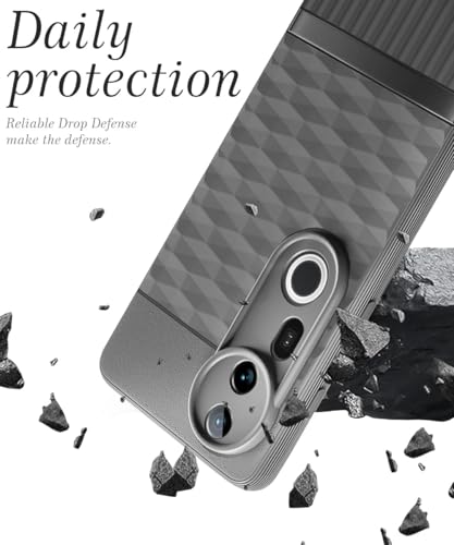 Image of WOW IMAGINE Back Cover for Vivo T4 Ultra with Hexa Cube Design | Ultra Slim Soft Rubberised Case | Inner Velvet Fabric | Matte Silicone Flexible Mobile Case | Camera Protection - Grey