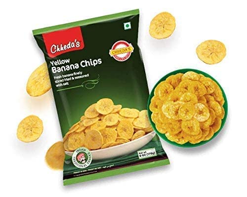 Image of Chheda's - Yellow Banana Chips - Banana Wafers - Crispy Chips - Tasty Yummy Snacks - 300 Gm Pack of 5