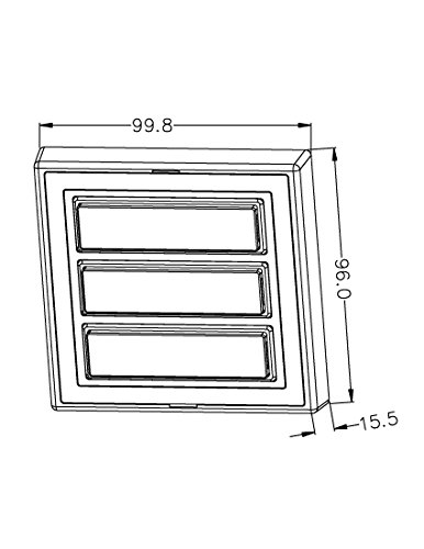 HUBER Aufputz Klingeltaster 3 fach aus Polystyrol - Türklingelknopf mit Namensschild beleuchtet - Haustürklingel Aufputz aus Kunststoff - Klingel, 3 Klingeltaster