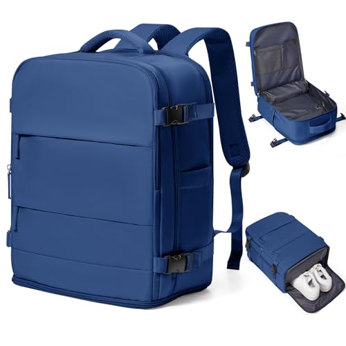 coowoz Mochila de viagem grande para mulheres e homens, mochila de mão, mochila de caminhada, impermeável, para esportes ao ar livre, Azul royal, 20L, Viagens