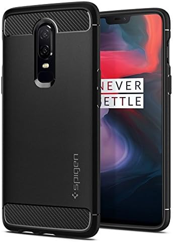 Spigen Rugged Armor for OnePlus 6 Case, One+ 6 Back Cover - Black