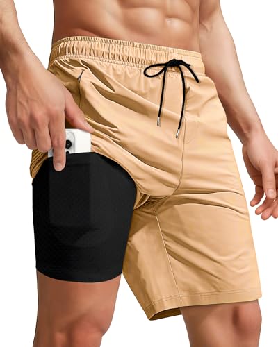 9 Inch Men Swim Trunks Mesh Liner Big and Tall Casual Shorts Beach Gift Cruise Ship Essential Travel Must Haves Fashion Clothes Towel Pant Game Ball Outfit Stuff Wear Top Item Summer Gear