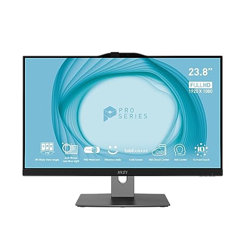 Image of MSI PRO AP242 AIO Desktop, 23.8 inch FHD IPS-Grade LED, Intel Core i7-12700, 16GB Memory, 500GB SSD, WiFi 6, BT 5.1, Black, 3-YR Warranty, Windows 11 PRO (12M-217US)