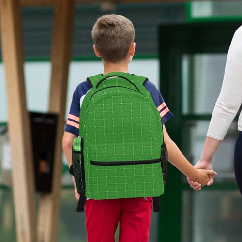 Sac à dos confortable vert et multicolore avec trousse pour éviter le mal de dos - 6