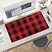 Red Black Buffalo Check Plaid Desk Mat Non-Slip Laptop Writing Pad Large Keyboard Mousepad with Rubber Base 23.6