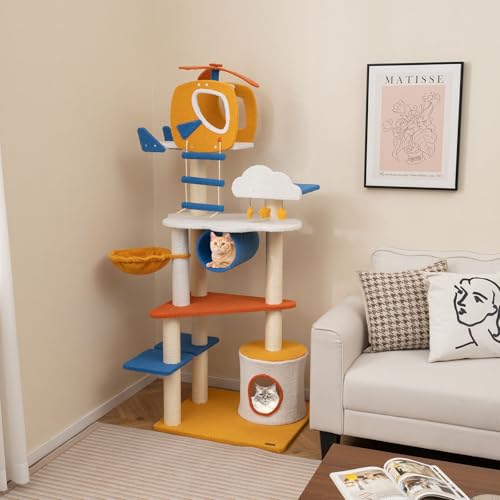 Torre para gato temática aviación 70 pulg alto multi-nivel miniatura 2