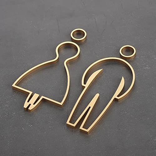 Moderno juego de letreros de baño de aleación de aluminio para hombres y mujeres, para hotel, tienda, estacionamiento, centro comercial, restaurante, señalización de inodoro