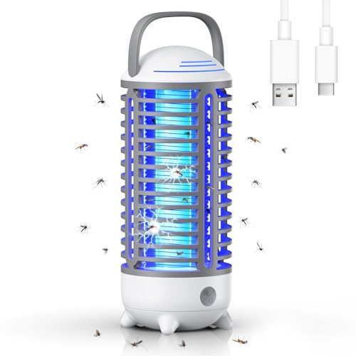 Bug Zapper for Indoor Outdoor, 4200V Insect Pest Fly Killer Mosquito Zappers Killer, Rechargerable Waterproof Bug Fly Trap, Insect Killer for Home,Garden,Backyard, Camping