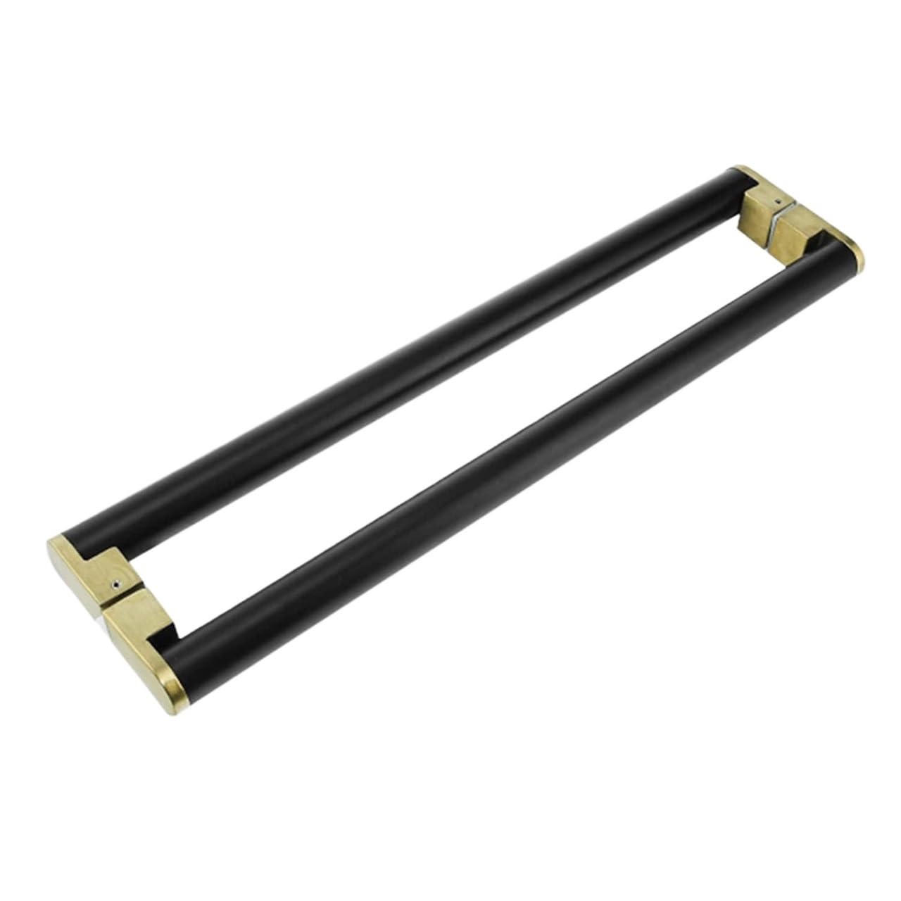 Lqzaxsrdr Black Sliding Barn Door Handle, Barn Door Sliding Handle Long Base Gate Pull 2-Sided Glass Shower Gold 60-150Cm(,Length 100Cm(39.4Inch))