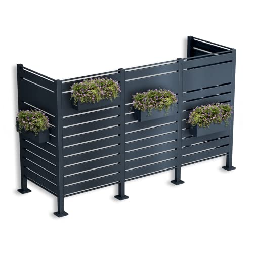 Metzler® Mülltonnenzaun mit Sichtschutz und Stahlverkleidung in Anthrazit...