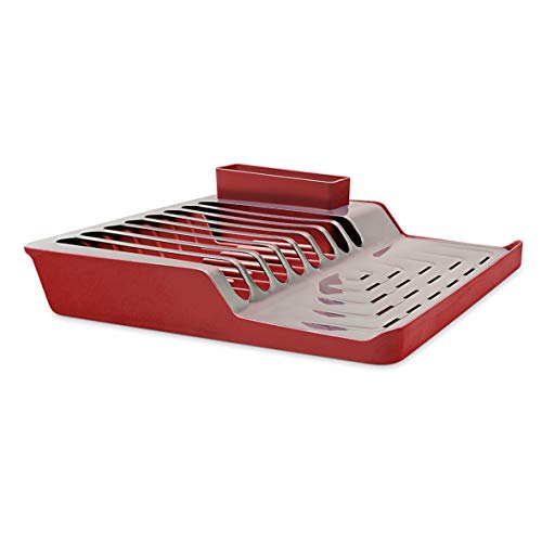 Escorredor de Pratos Minimal, 36,8 x 35,35 x 9,8 cm, Vermelho, Brinox