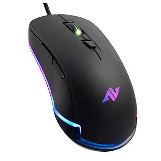 ABKONCORE AM8 Gaming Mouse with 4Dpi Levels (800, 1600, 2400, 3200), Programmable Buttons, Wired Ergonomic USB Computer Mouse for Gamer, Laptop, Chromebook, Mac (AM8)