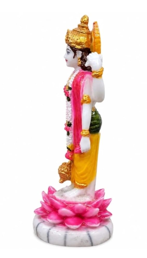 KRISHNAGALLERY1 Lord Vishnu Bhagwan Ji Murti Idol Statue for Pooja Room Home Temple Idol 10 Inch 2
