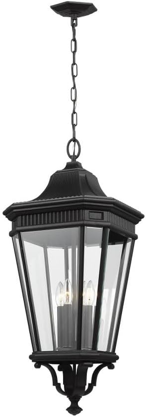 Feiss Lighting-Cotswold Lane-Four Light Outdoor Hanging Lantern in Traditional Style-13.63 Inch Wide by 31 Inch High-Bla