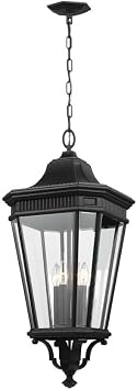 Feiss Lighting-Cotswold Lane-Four Light Outdoor Hanging Lantern in Traditional Style-13.63 Inch Wide by 31 Inch High-Bla