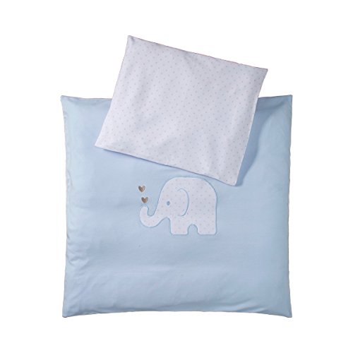 BORNINO Baby-Bettwäsche-Set, Zweiteiler, 35x40 und 80x80 cm, bis 3 Jahre, Baumwolle, Elefant Cover