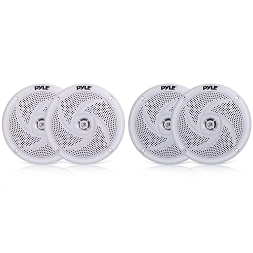 Image of Pyle Marine Speakers - 4 Inch 2 Way Waterproof and Weather Resistant Outdoor Audio Stereo & Marine Speakers - 5.25 Inch 2 Way Waterproof and Weather Resistant Outdoor Audio Stereo Sound