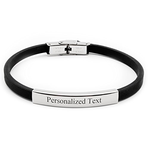 Custom Personalized Extra Narrow Silicone Bracelets, Id Bracelets For Men Women Kids Running #TOP3