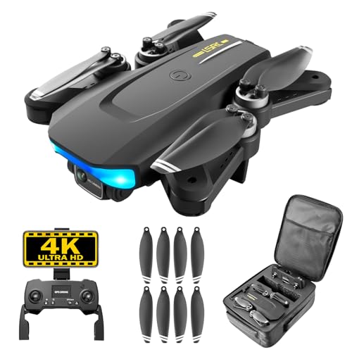 BTMETER GPS Drone with 4K Camera, Brushless Motor, Foldable RC Quadcopter Remote Control Beginner Drone with Auto Return, Follow Me, Circle Fly, 28pcs Propeller Blades & 3pcs Battery for 84min Flight